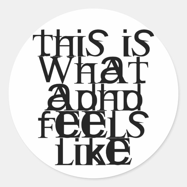 Sticker Rond Ceci est ADHD (Devant)