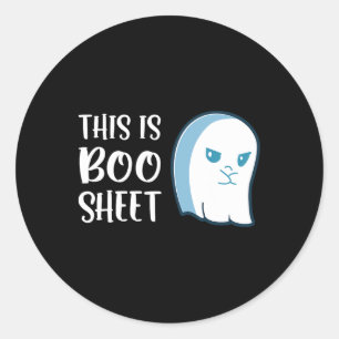 Sticker Rond Ceci Est De La Feuille De Boo Fun Halloween Disant