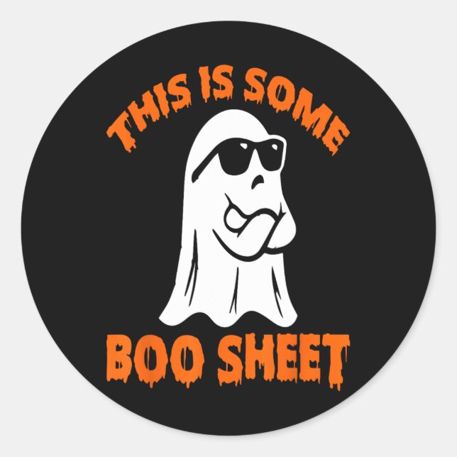 Sticker Rond Ceci Est Une Feuille De Boite Halloween Ghost Funn (Devant)
