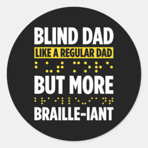 Sticker Rond Cécité Pour Les Aveugles Personne Aveugles Braille