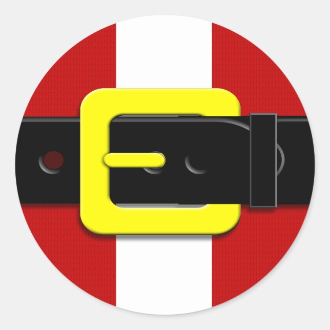 Sticker Rond Ceinture du Père Noël Rouge Jaune et Blanc (Devant)