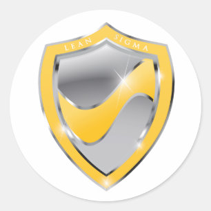 Sticker Rond Ceinture jaune à six sigma certifiée