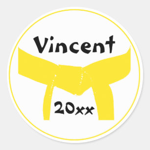 Sticker Rond Ceinture jaune d'arts martiaux