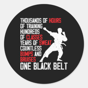 Sticker Rond Ceinture noire de taekwondo drôle karaté judo art
