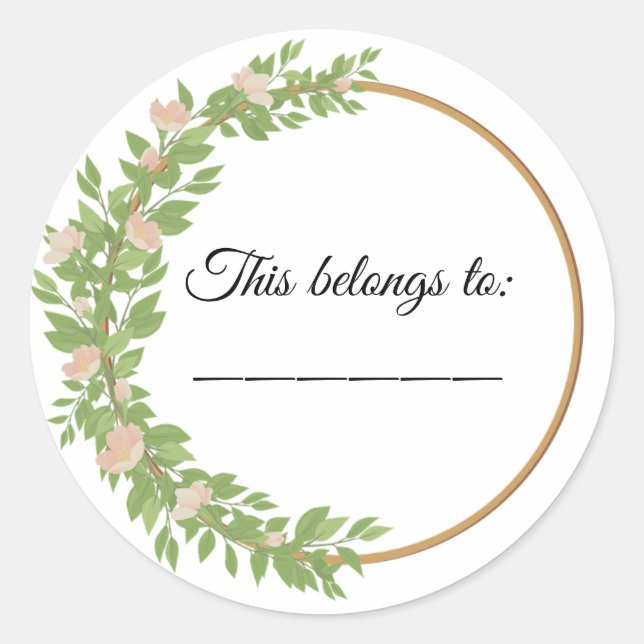 Sticker Rond Cela appartient à (Devant)