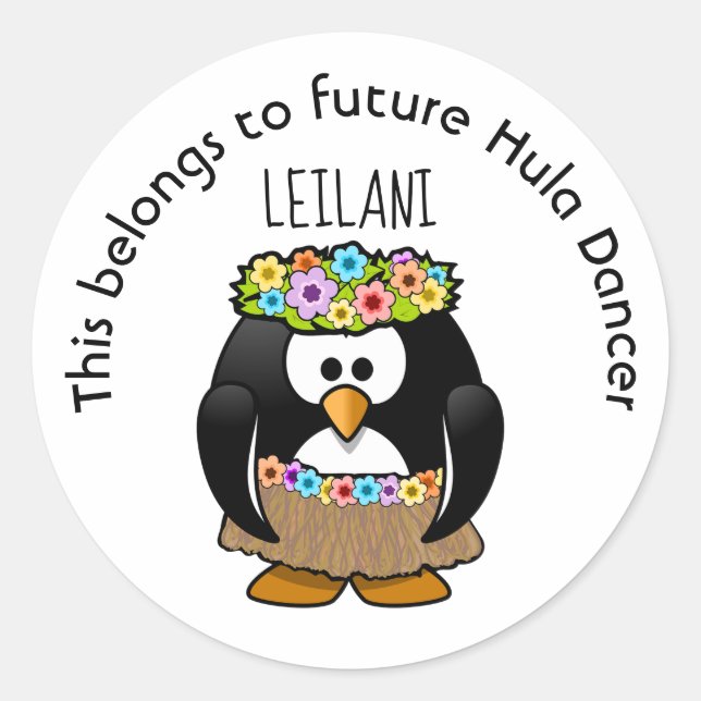 Sticker Rond Cela appartient à la future danseuse de Hula (Devant)