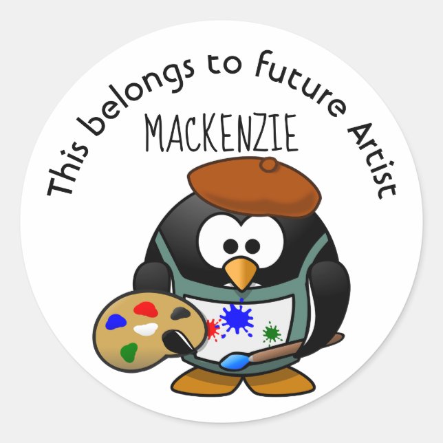 Sticker Rond Cela appartient au futur Artiste (Devant)