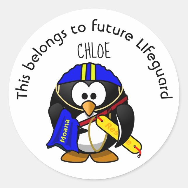 Sticker Rond Cela appartient au futur Sauveteur (Devant)