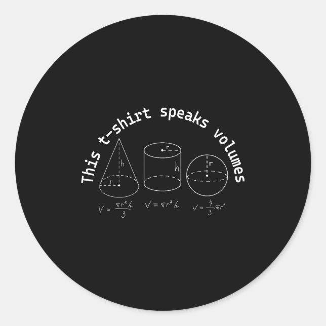 Sticker Rond Cela En Dit Long Cadeau Drôle De Maths Science Gee (Devant)