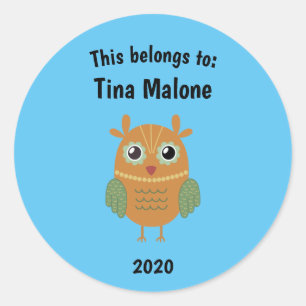 Sticker Rond Cela fait partie du retour à l'école Chouette Brow