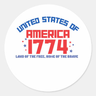 Sticker Rond Celebrate  250th us independence patriotic July 4