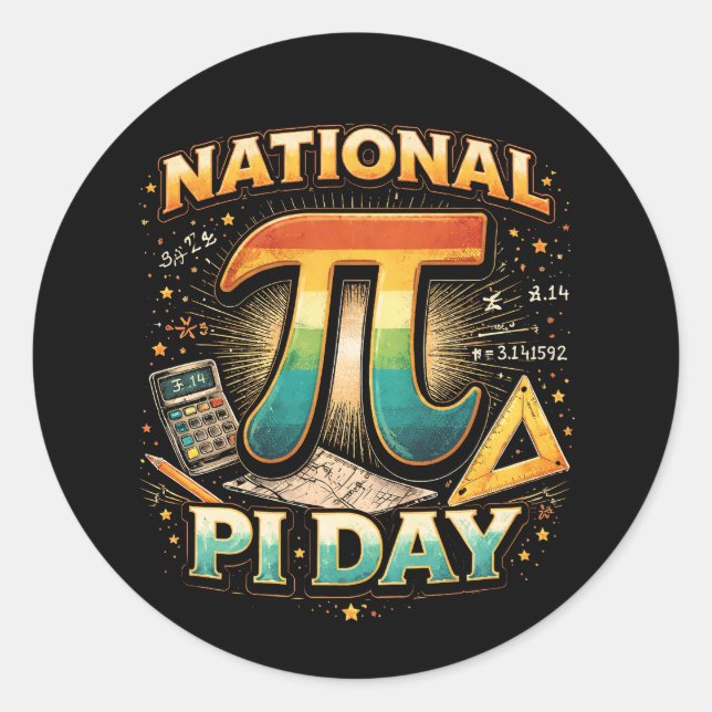 Sticker Rond Celebrate Pi (Devant)