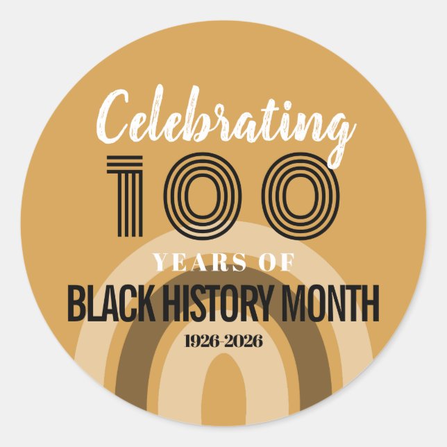 Sticker Rond Celebrating 100 Years Of Black History Month (Devant)