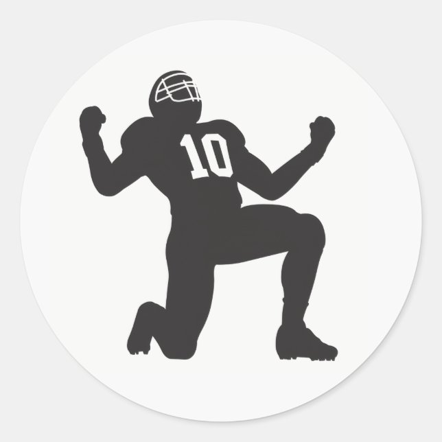 Sticker Rond Celebrating Football Player Silhouette (Devant)