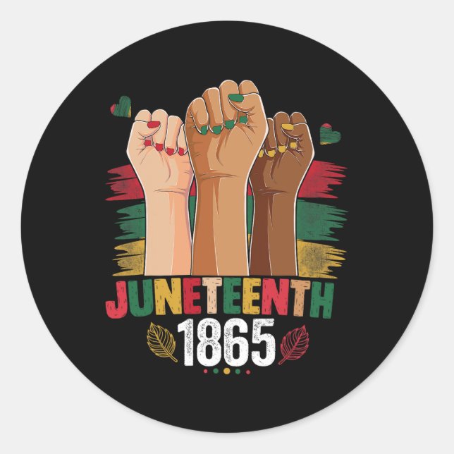 Sticker Rond Célébration à la main Junetten 1865 mignon Junette (Devant)