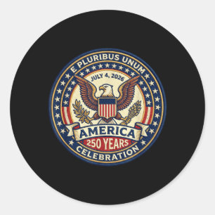 Sticker Rond Célébration de 250 ans d'Amérique le 4 juillet 202