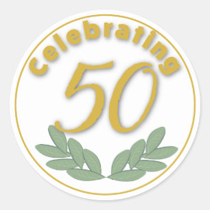 Sticker Rond Célébration de 50 à 3 pouces