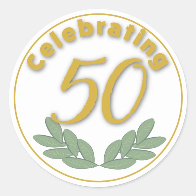 Sticker Rond Célébration de 50 à 3 pouces (Devant)