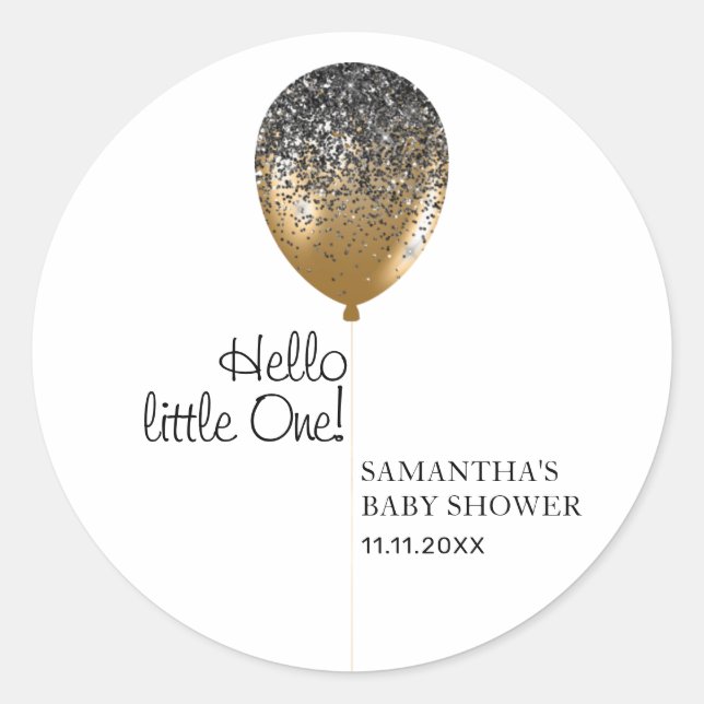 Sticker Rond Célébration de Baby Shower avec Ballons (Devant)