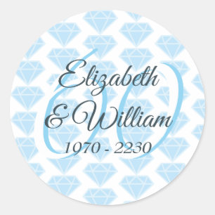Sticker Rond Célébration de diamant pour les 60 ans de mariage