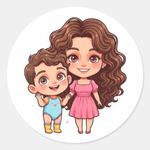 Sticker Rond Célébration de la fête des Mères