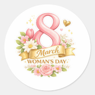 Sticker Rond Célébration de la Journée internationale des femme