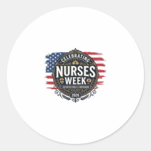 Sticker Rond Célébration de la Semaine des infirmières 2026 Des