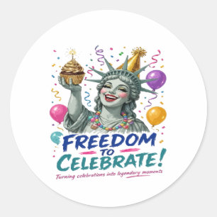 Sticker Rond Célébration de l'anniversaire de la Statue de la L
