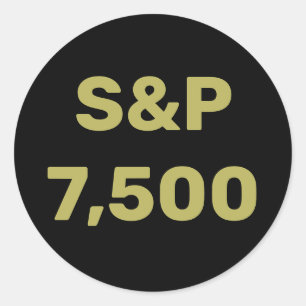 Sticker Rond Célébration de l'indice boursier S&P 7 500