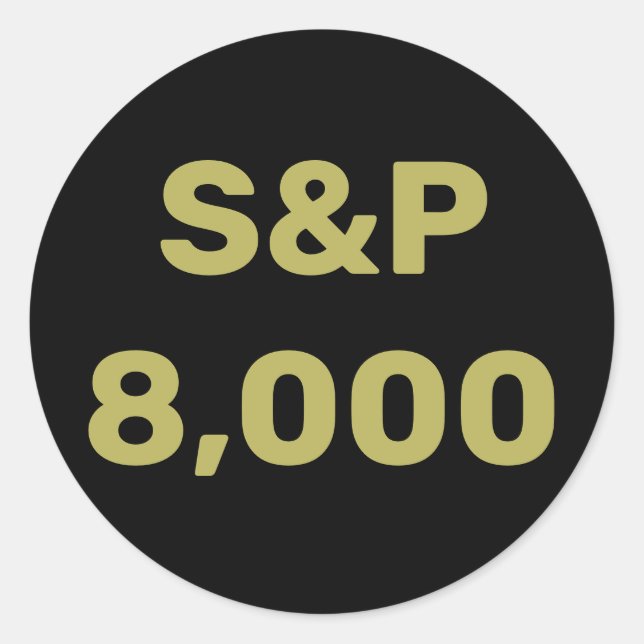 Sticker Rond Célébration de l'indice boursier S&P 8 000 (Devant)