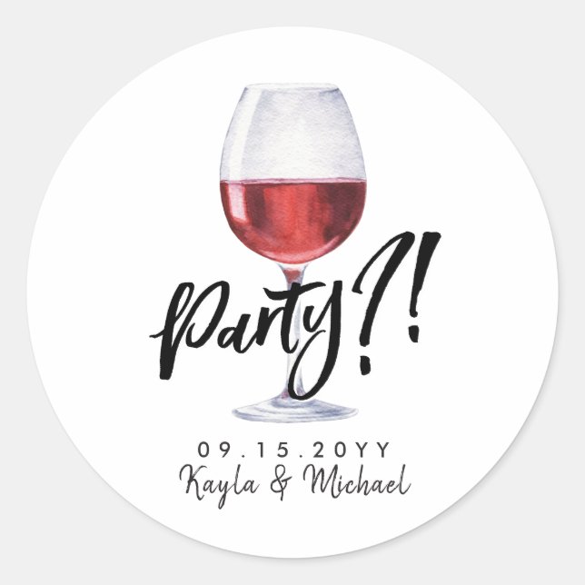 Sticker Rond Célébration de l'Occassion du Vin Rouge (Devant)
