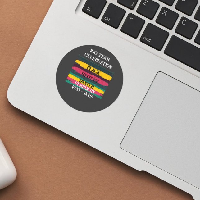 Sticker Rond célébration des 100 ans du mois de l'histoire des  (Créateur téléchargé)