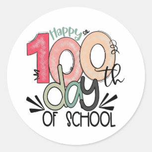 Sticker Rond célébration des 100 jours d'école