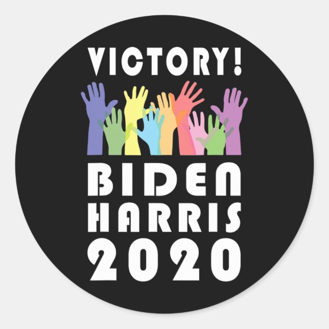 Sticker Rond Célébration des élections présidentielles de Biden (Devant)