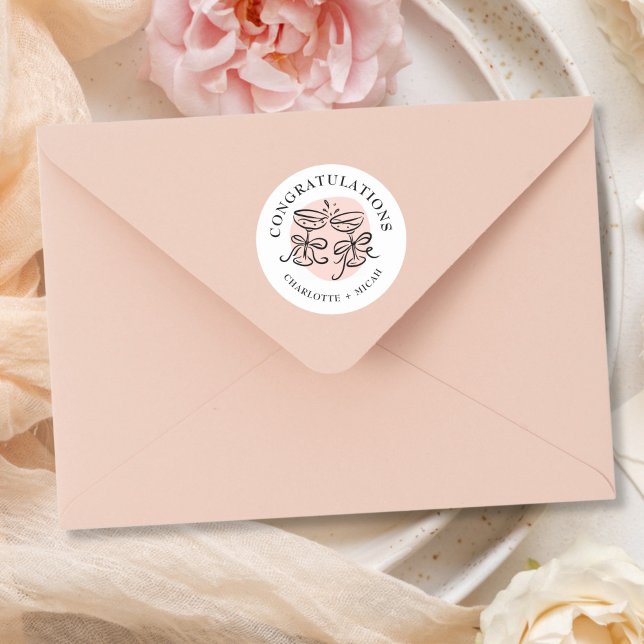 Sticker Rond Célébration Doodle Moderne (Créateur téléchargé)