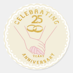 Sticker Rond Célébration du 25e anniversaire