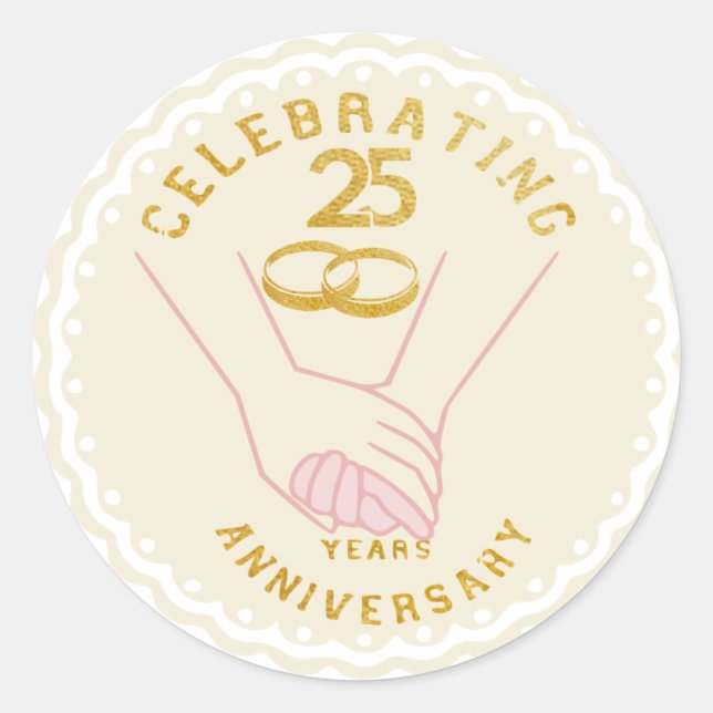 Sticker Rond Célébration du 25e anniversaire (Devant)
