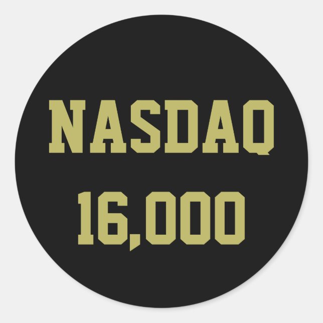 Sticker Rond Célébration du marché Stock NASDAQ 16000 (Devant)