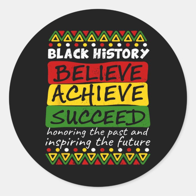 Sticker Rond Célébration du Mois de l'histoire des Noirs Afriqu (Devant)