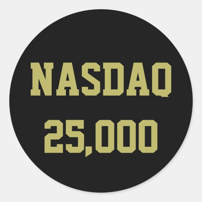 Sticker Rond Célébration du NASDAQ 25000 en Bourse (Devant)