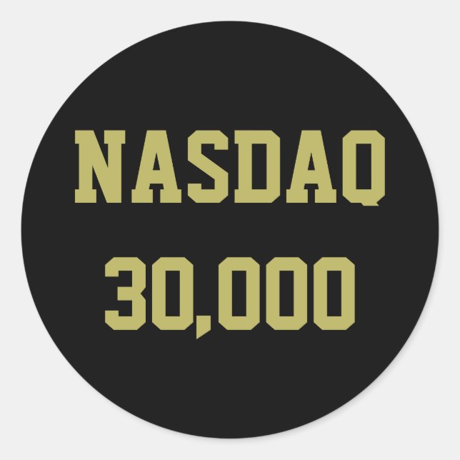 Sticker Rond Célébration du NASDAQ à 30000 du marché boursier (Devant)