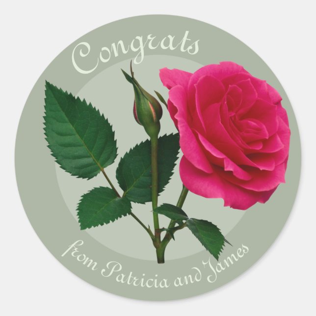 Sticker Rond Célébrations aux examens de Red Rose CC0883 (Devant)