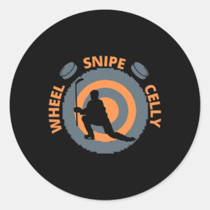 Sticker Rond Célébrations drôles de hockey Roue Snipe Celly Hoc