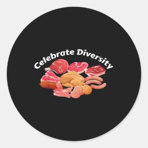 Sticker Rond Célébrer la diversité Barbecue Grill Vêtements Fun
