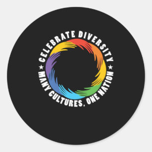 Sticker Rond Célébrer la diversité de nombreuses cultures Natio