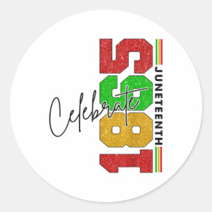Sticker Rond Célébrer la dix-neuvième, Histoire des Noirs, Afro