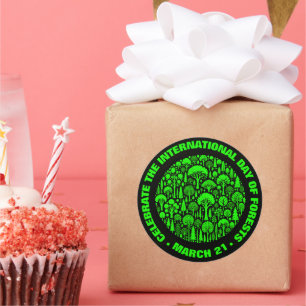 Sticker Rond Célébrer la Journée internationale des forêts