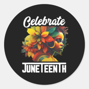 Sticker Rond Célébrer la JunetDix Femmes Chemises Africaines No