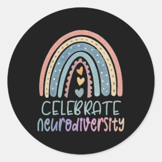 Sticker Rond Célébrer la neurodiversité Santé mentale Autisme A