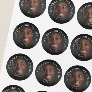 Sticker Rond Célébrer La Vie De Mémorial Photo Funéraire